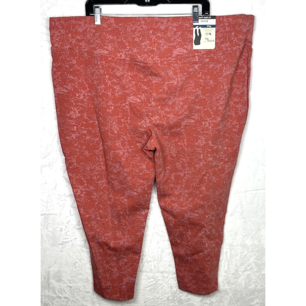 Terra & Sky Women's Core Capri Legging Pant Plus Coral Pink Size 4X 28W-30W NEW